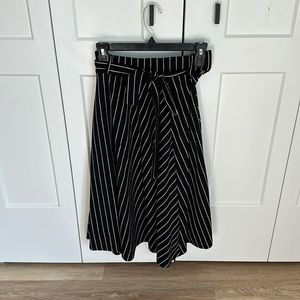 Vertical pinstriped midi skirt